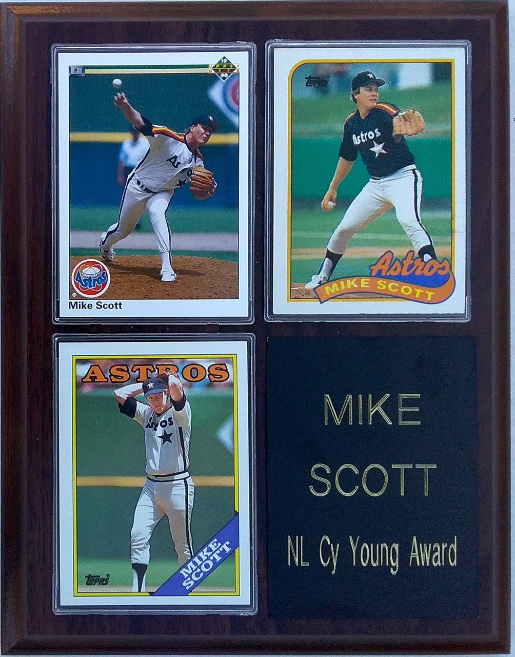 Mike Scott Houston Astros 3-Card Plaque