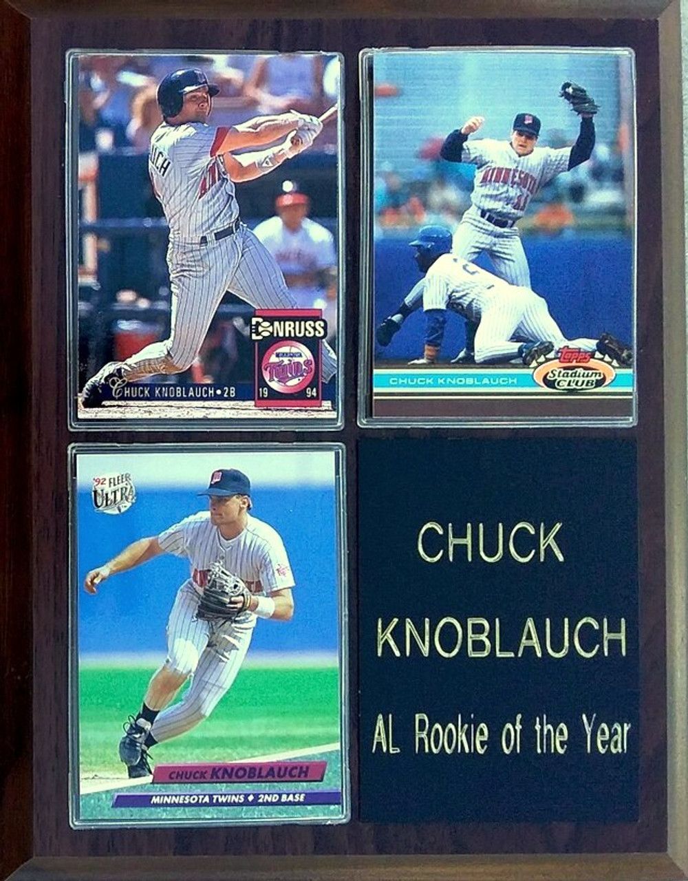Chuck Knoblauch Minnesota Twins 3-Card Plaque