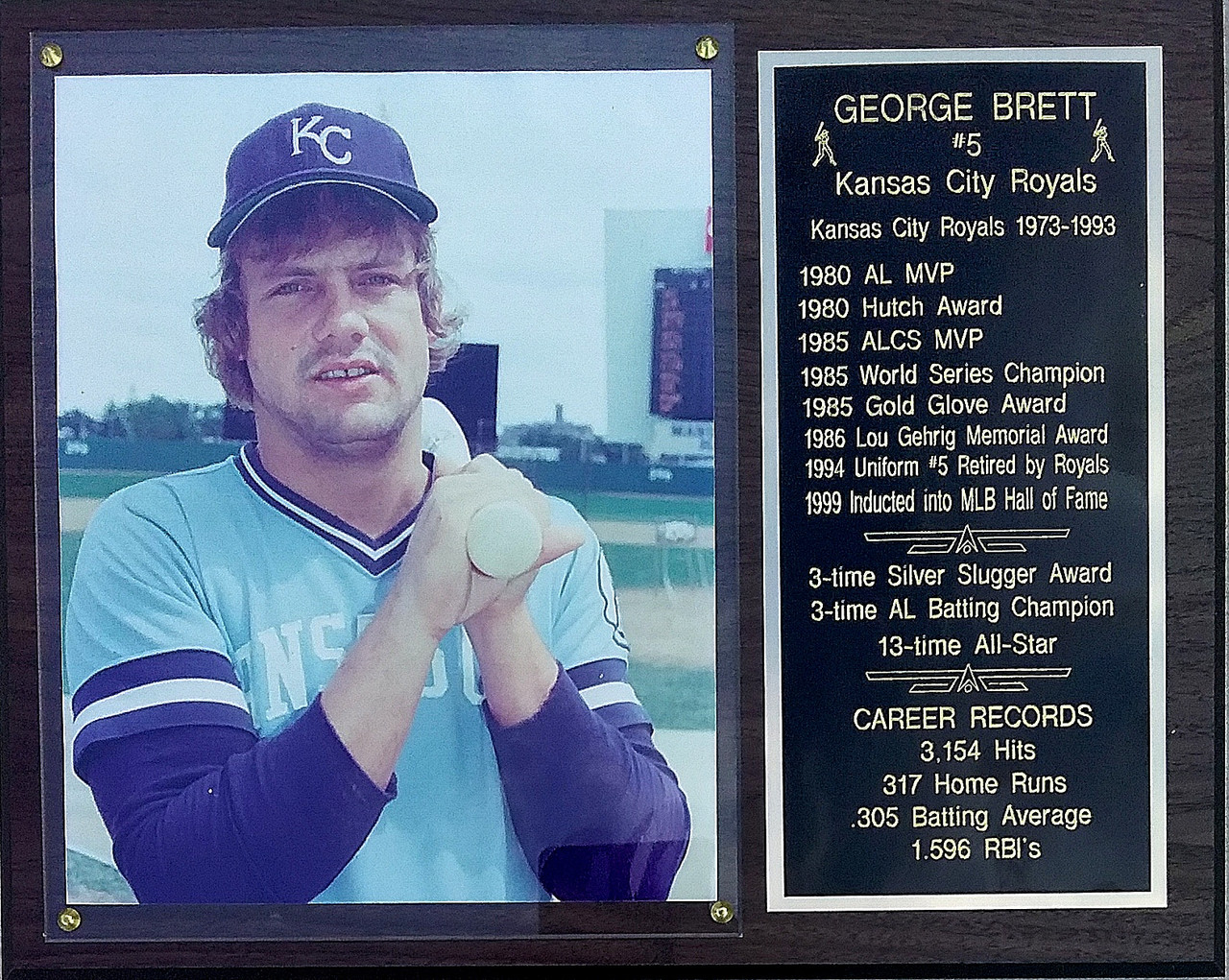 George Brett Kansas City Royals 12x15 Stats Plaque
