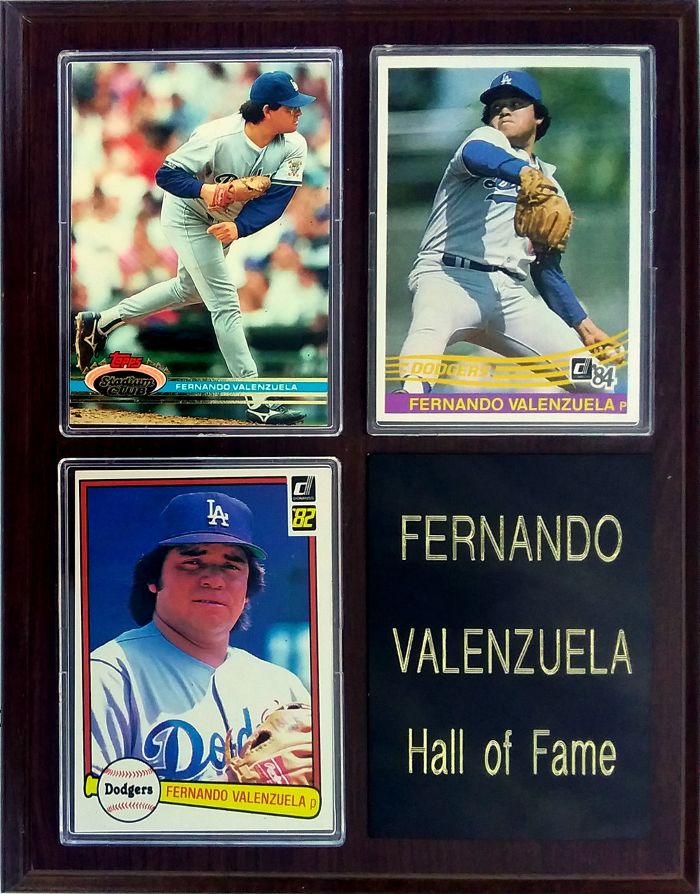 Fernando Valenzuela Los Angeles Dodgers 3-Card 7x9 Plaque