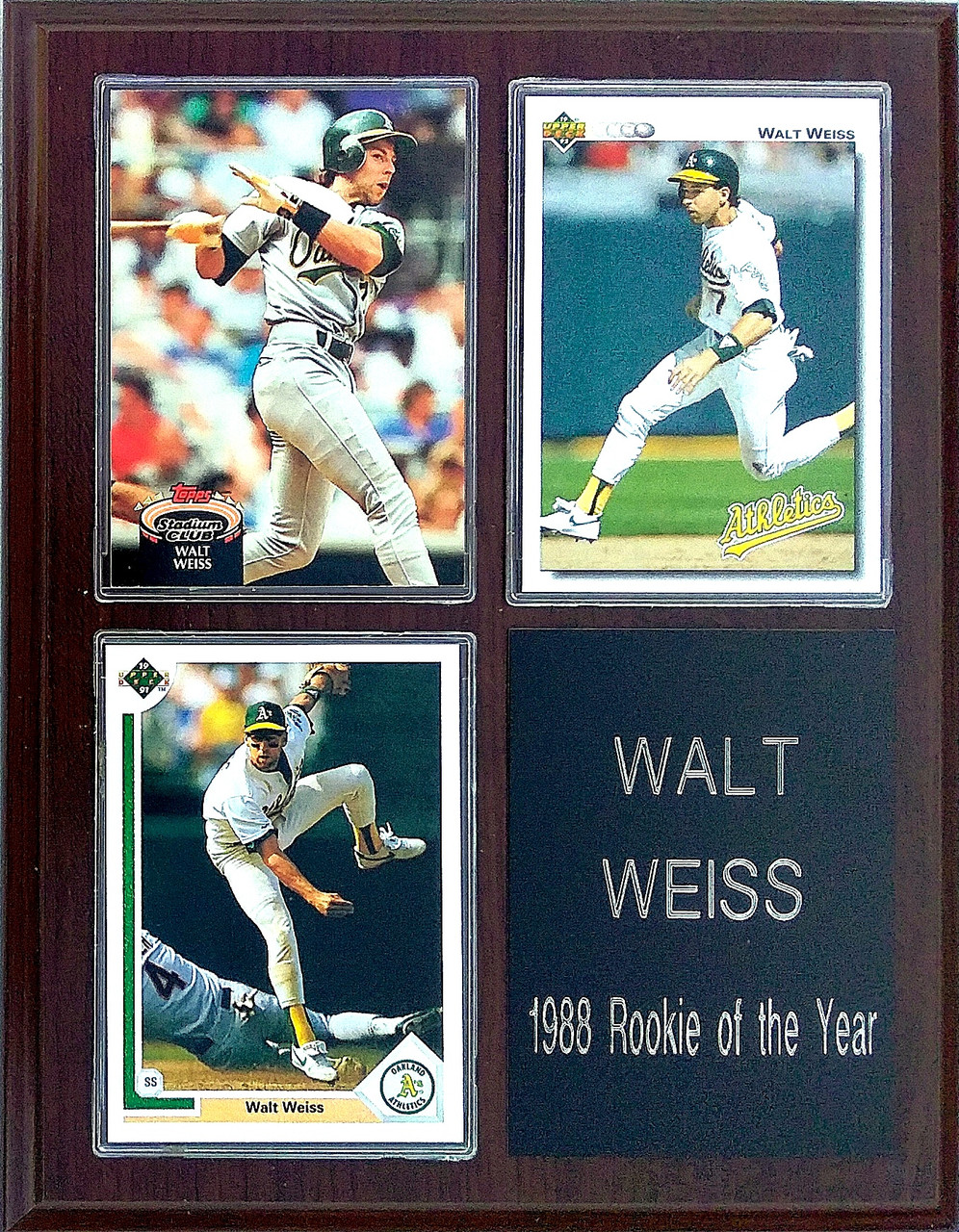 Walt Weiss Oakland A's 3-Card 7x9 Plaque