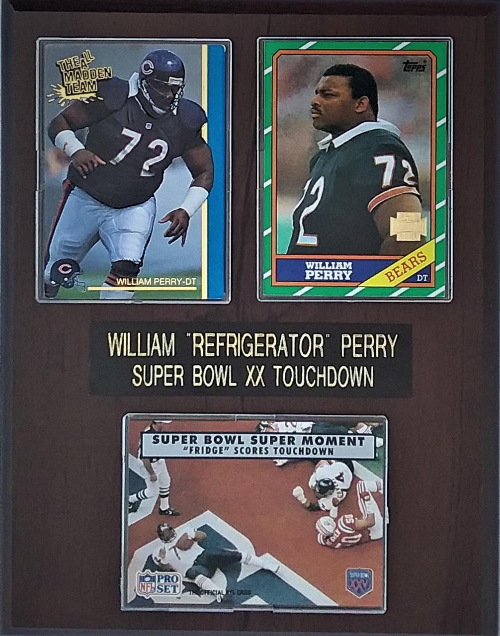 William Refrigerator Perry Chicago Bears Super Bowl 3-Card 7x9