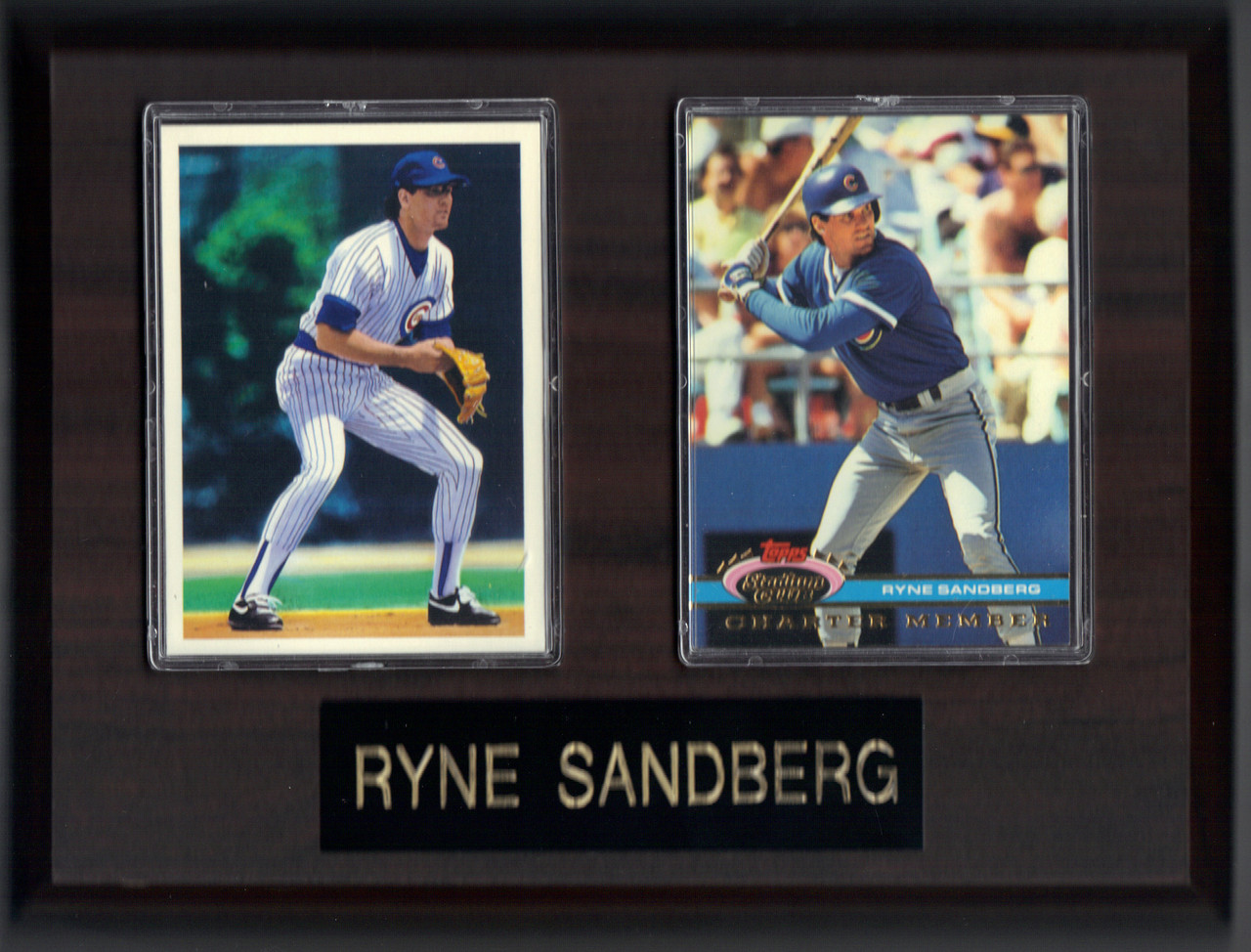 Chicago Cubs Ryne Sandberg Photo and Baseball Card Plaque