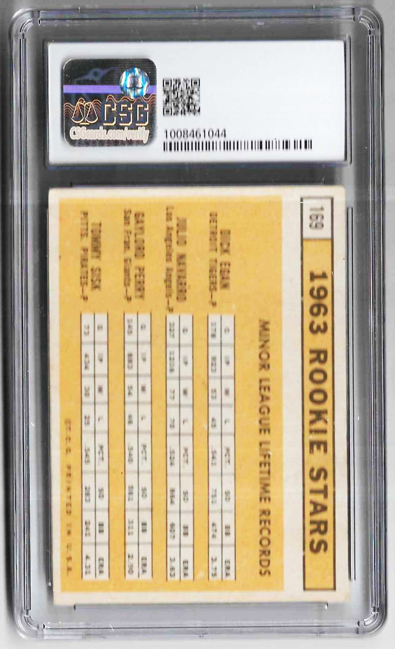 Gaylord Perry/Egan/Navarro/Sisk 1963 Rookie Card Graded 3.5 CSG