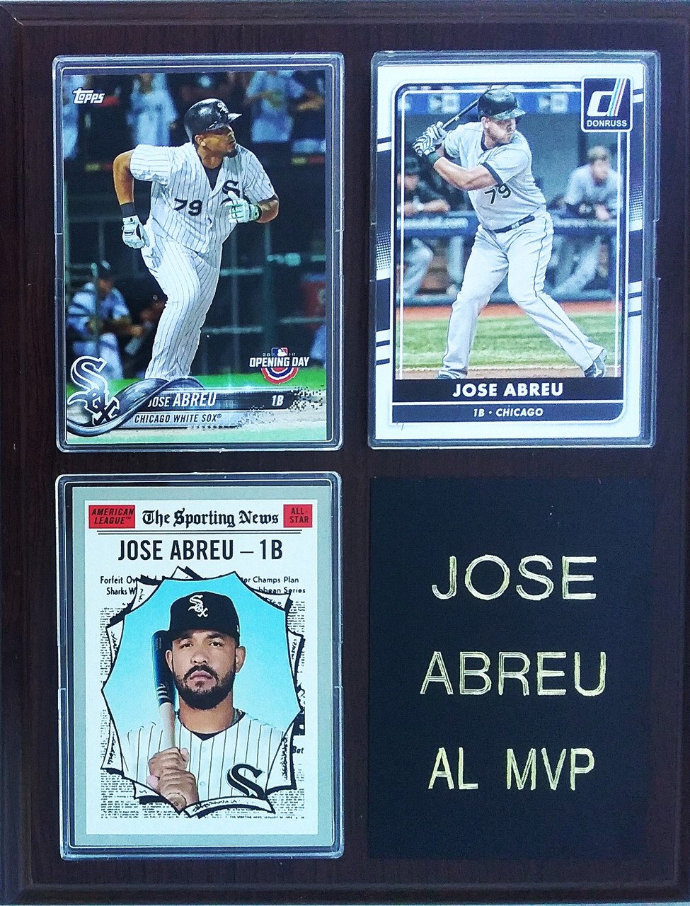 Jose Abreu Chicago White Sox 3-Card 7x9 Plaque