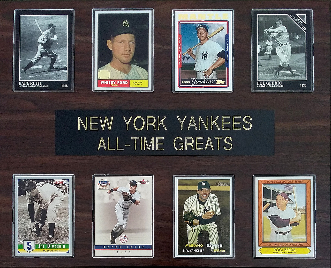  Yankees Derek Jeter 2 Card Collector Plaque w/ 8x10