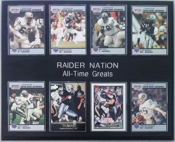 Raider Nation All-Time Greats 8-Card 12x15 Black-Oak Plaque