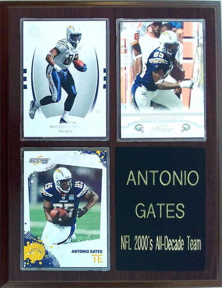 Antonio Gates Los Angeles Chargers 3-Card Plaque