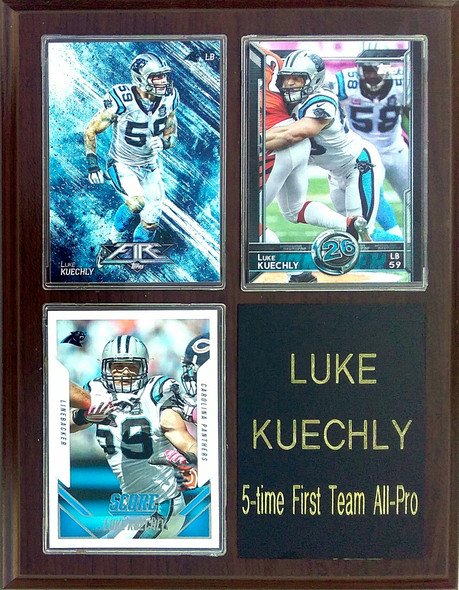 Luke Kuechly Carolina Panthers 3-Card 7x9 Plaque