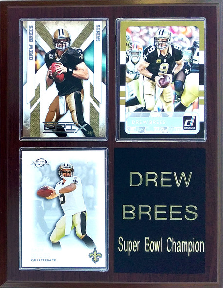 Drew Brees New Orleans Saints 3-Card 7x9 Plaque