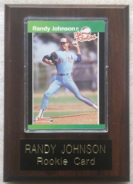 Randy Johnson 1989 Donruss the Rookies Card 43 in Card Plaque