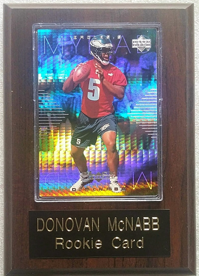Donovan McNabb 1999 Upper Deck Myriad Rookie Card M7 in Player Plaque