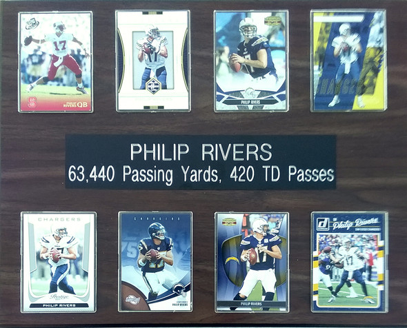 Philip Rivers San Diego/Los Angeles Chargers 8-Card 12x15 Cherry-Finished Plaque