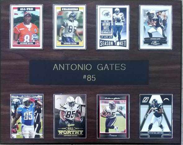 Antonio Gates San Diego/Los Angeles Chargers 8-Card 12x15 Cherry-Finished Plaque