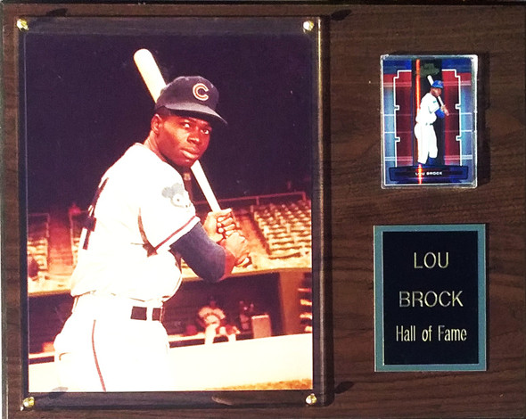 Lou Brock Chicago Cubs 12x15 Cherry-Finished Player Plaque