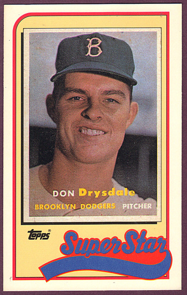Don Drysdale Brooklyn Dodgers 1989 Topps Baseball Talk Card 39 A