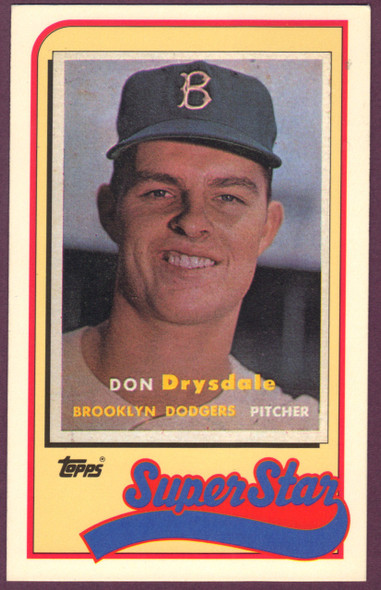 Don Drysdale Brooklyn Dodgers 1989 Topps Baseball Talk Card 39 B