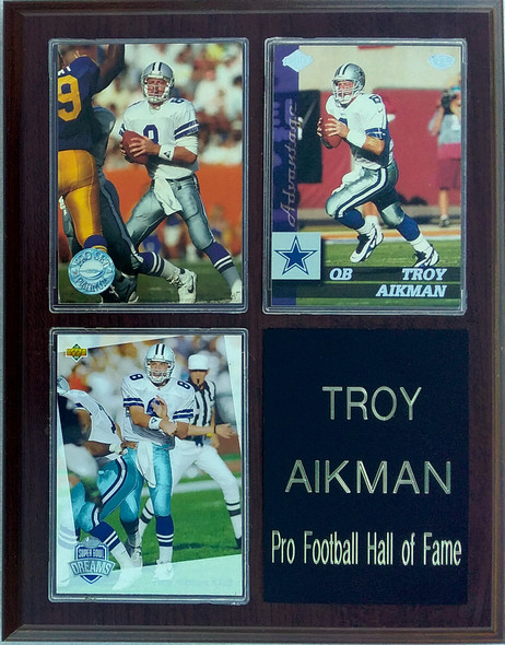 Troy Aikman Dallas Cowboys 3-Card 7x9 Plaque