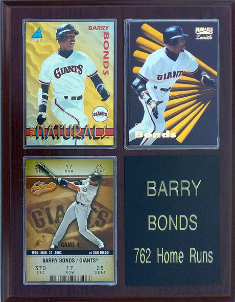 Barry Bonds San Francisco Giants 3-Card 7x9 Plaque