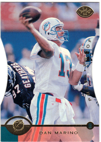 Dan Marino Miami Dolphins 1996 Leaf Press Proof Die-Cut Card 70 in Screw-Down Case