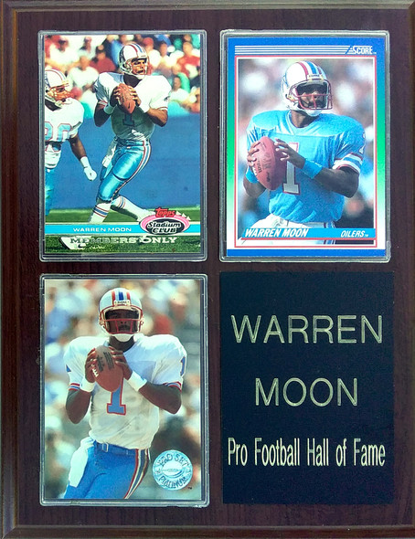 Warren Moon Houston Oilers 3-Card 7x9 Plaque