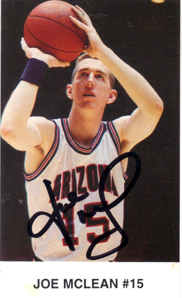 Joe McLean 1992-93 University of Arizona Autographed Card