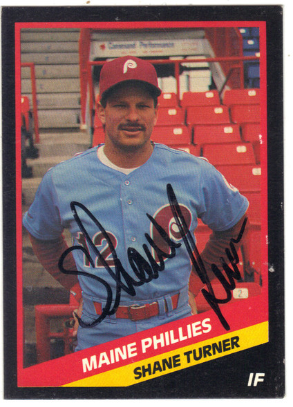 Shane Turner Rochester Red Wings Autographed 1988 Maine Phillies Card 