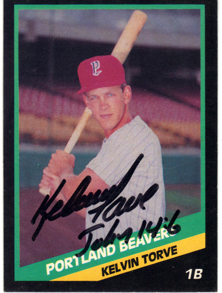 Kelvin Torve Rochester Red Wings Autographed 1988 Portland Beavers Card 