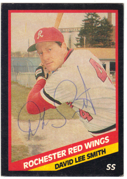 David Lee Smith Autographed 1988 Rochester Red Wings Card 