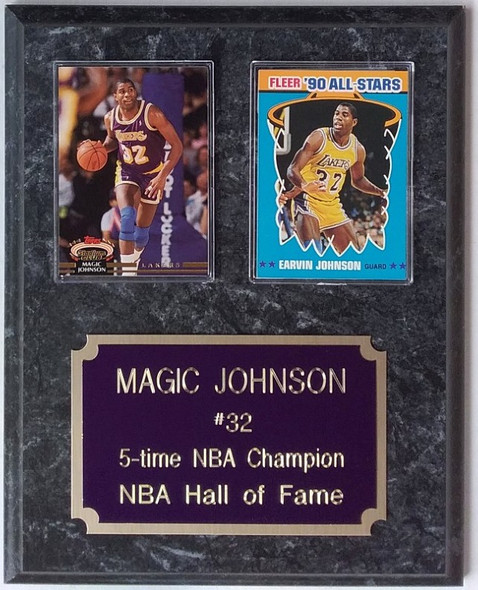 Magic Johnson Los Angeles Lakers 2-Card 8x10" Stats Plaque