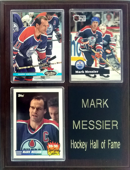 Mark Messier Edmonton Oilers 3-Card 7x9 Plaque