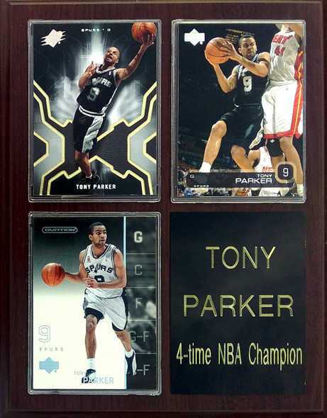 Tony Parker San Antonio Spurs 3-Card 7x9 Plaque