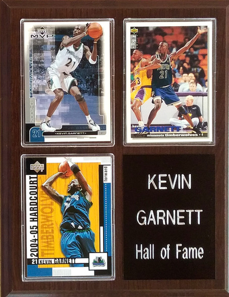 Kevin Garnett Minnesota Timberwolves HOF 3-Card 7x9 Plaque