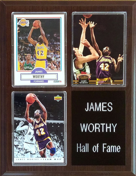 James Worthy Los Angeles Lakers 3-Card Plaque