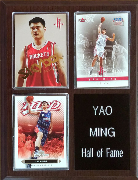 Yao Ming Houston Rockets 3-Card 7x9 Plaque