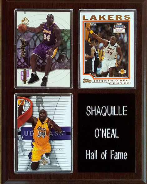 Shaquille O'Neal Los Angeles Lakers  3-Card 7x9 Plaque