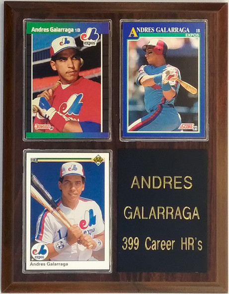 Andres Galarraga Montreal Expos 3-Card Plaque