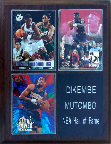Dikembe Mutombo Denver Nuggets 3-Card Plaque