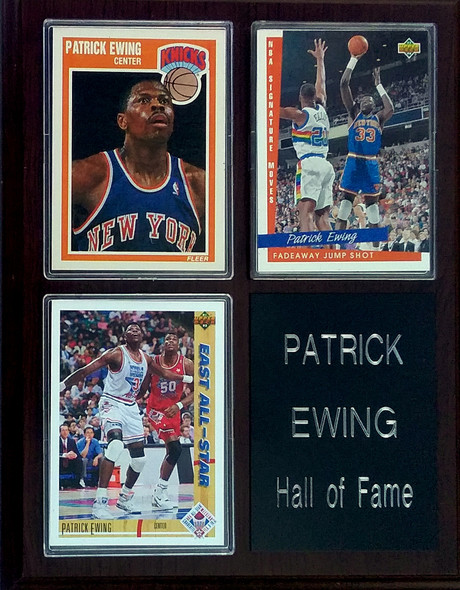 Patrick Ewing New York Knicks 3-Card 7x9 Plaque