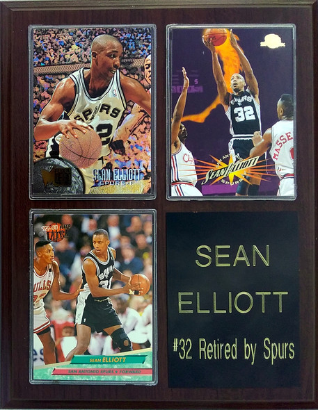 Sean Elliott San Antonio Spurs 3-Card 7x9 Plaque