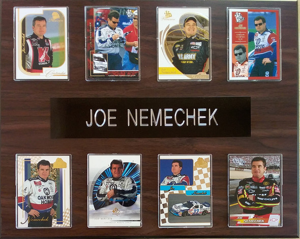 Joe Nemechek NASCAR 8-Card 12x15 Cherry-Finished Plaque