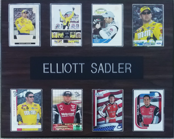 Elliott Sadler NASCAR 8-Card 12x15 Cherry-Finished Plaque