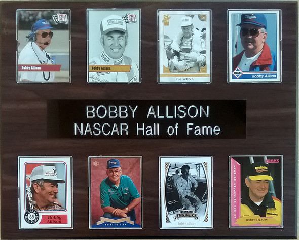 Bobby Allison NASCAR 8-Card 12x15 Cherry-Finished Plaque