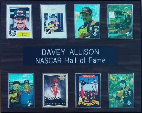 Davey Allison NASCAR 8-Card 12x15 Cherry-Finished Plaque