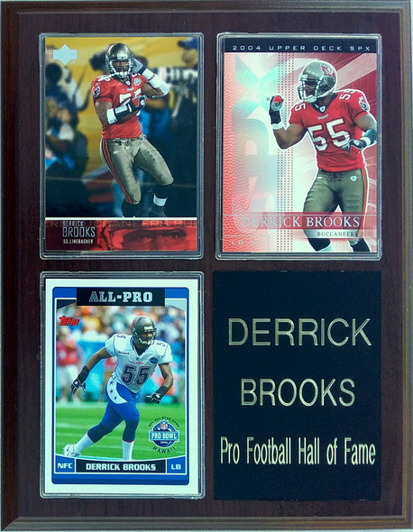 Derrick Brooks Tampa Bay Buccaneers 3-Card 7x9 Plaque