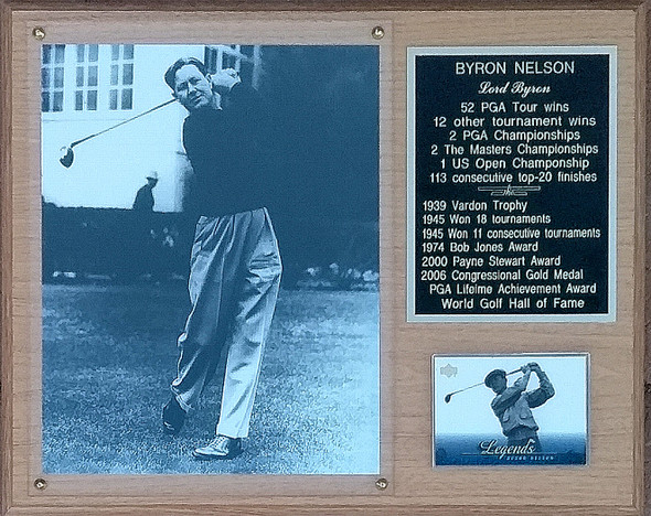 Byron Nelson PGA 12x15 Stats Plaque