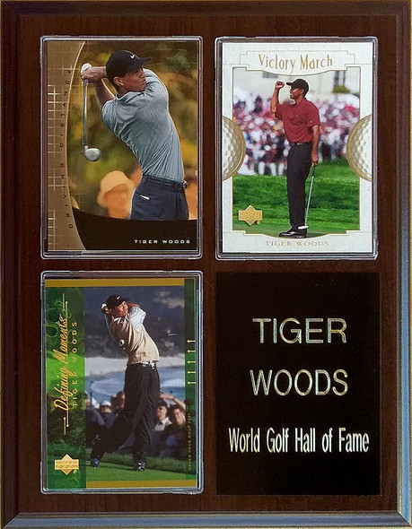 Tiger Woods PGA  3-Card 7x9 Plaque