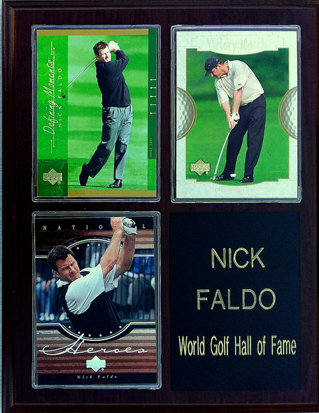 Nick Faldo PGA 3-Card 7x9 Plaque