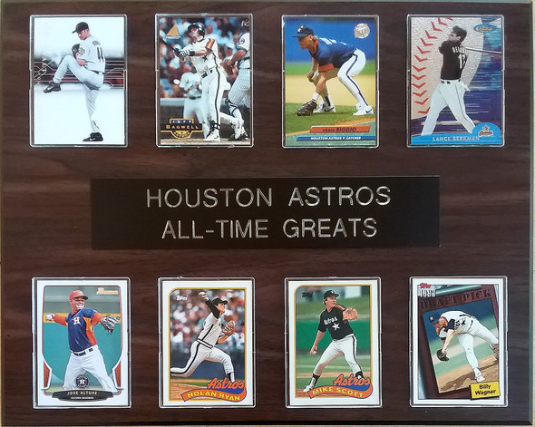 Houston Astros All-Time Greats 8-Card 12x15 Cherry-Finish Plaque