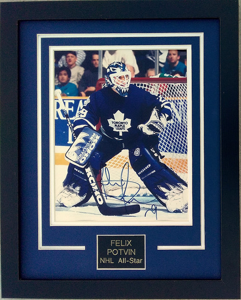 Felix Potvin Toronto Maple Leafs Autographed 8x10 Photo Matted in a 13x16 Frame
